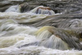 Landscape of fast whitewater on a rocks