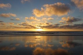 beautiful sunset on the beach in san diego