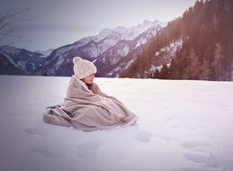 Person on Snow Cap