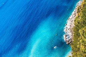 aerial view of cliffs near the ocean