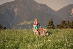 girl with wheelbarrow