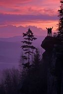 pink sunrise in the mountains