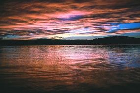 orange-pink twilight over the ocean