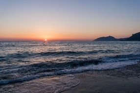 afterglow Sunset on the Beach scene