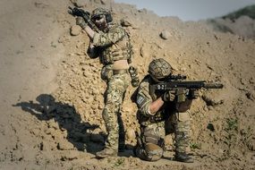 two military among the sand