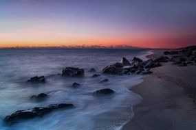 beautiful sunset over the coastline in New Jersey