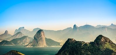 landscape of the sea mountains in Rio De Janeiro