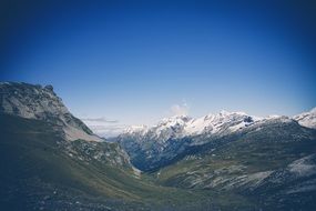 panorama of the alpine ridge on a clear day