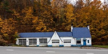 abandoned Gas Station autumn Panorama