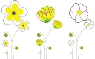 Flowers Spring yellow drawing
