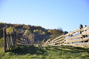 Rustic fence on a field