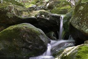 waterfall in the mountain range Caribou, Canada