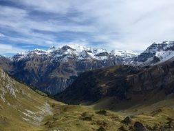 picturesque valley against the backdrop of a mountain peak