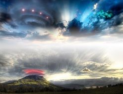 unknown objects in gorgeous Fantasy Landscape