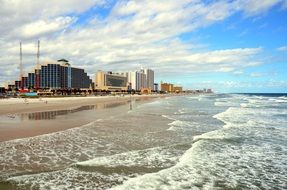 panoramic view of sandy beach in daytona beach