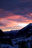orange Sunset Mountains Afterglow