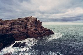 panorama of cliff and ocean waves in Britain