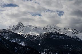 Beautiful view of high mountains in Switzerland, davos