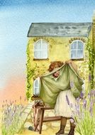 Flower Garden Vintage drawing