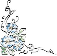 decorative painted Corner with Flowers