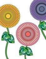 flowers as a work of art in graphic representation
