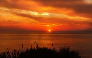 Landscape of Summer Sunset sky
