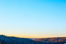 Beautiful and colorful landscape with colorful trees at colorful sunrise