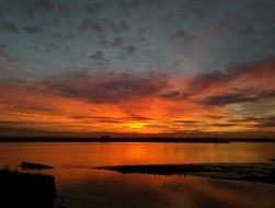 orange twilight over the coast