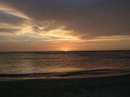 Landscape with the beach in Venezuela at dusk