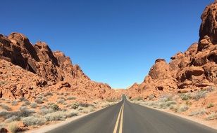 highway along the red mountains in nevada