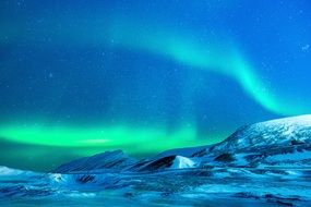 bright northern lights over the arctic