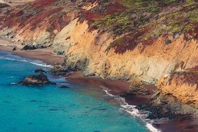 Landscape with the cliffs on the coast