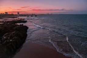 Coastline romantic Sunset panorama view