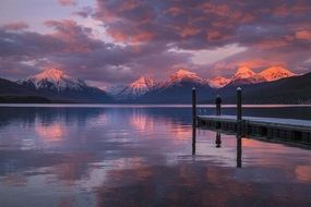 colorful twilight over lake mcdonald