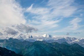 snowy Mountains, top View, switzerland, swiss alps