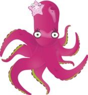 pink cartoon octopus