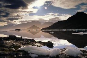 Beautiful and colorful landscape of Ellesmere Island with mountains in Canada