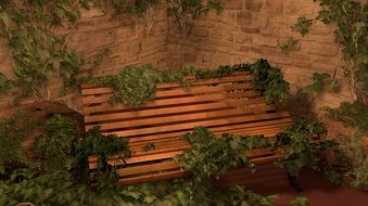 green plant on a wooden bench