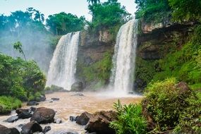 two waterfalls in brazil