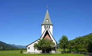 landscape of the small church in the valley