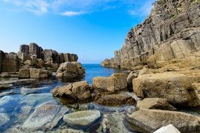 rocks and stones on the shore of the Sea of Japan
