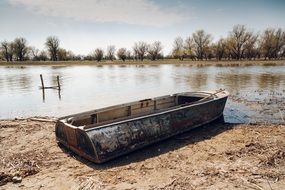Wooden boat on beach