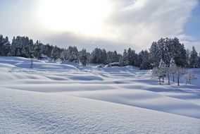 fresh snow mountain winter landscape