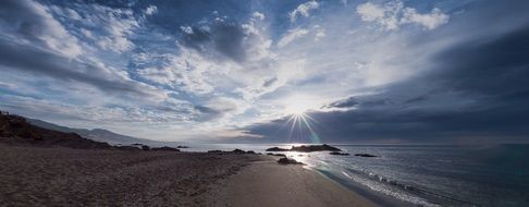 sea edge in the sunlight