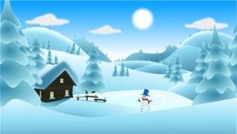 Snow Scenery cartoon drawing