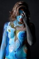 body-art on the sensual woman's body