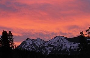red sunrise on soda butte valley
