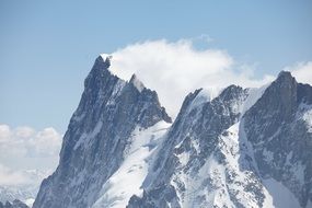 snowy Peaks at sky, france, Chamonix