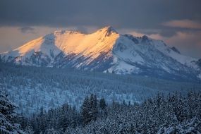 Landscape of the mountains in Yellowstone National Park