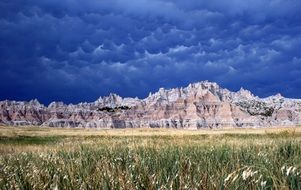 Landscape with mammatus clouds